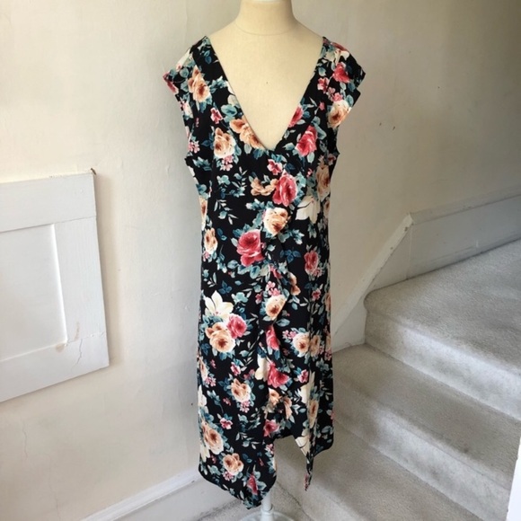Spirit of Grace Floral Ruffle Trim Hi-Lo Dress NWT - Picture 3 of 9